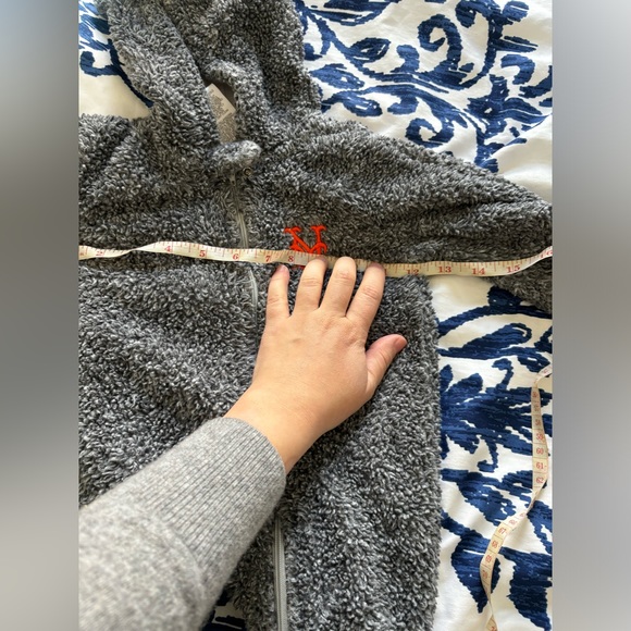 NY Mets Newborn & Infant Game Nap Teddy Fleece Bunting Sleeper - Gray - Picture 7 of 7